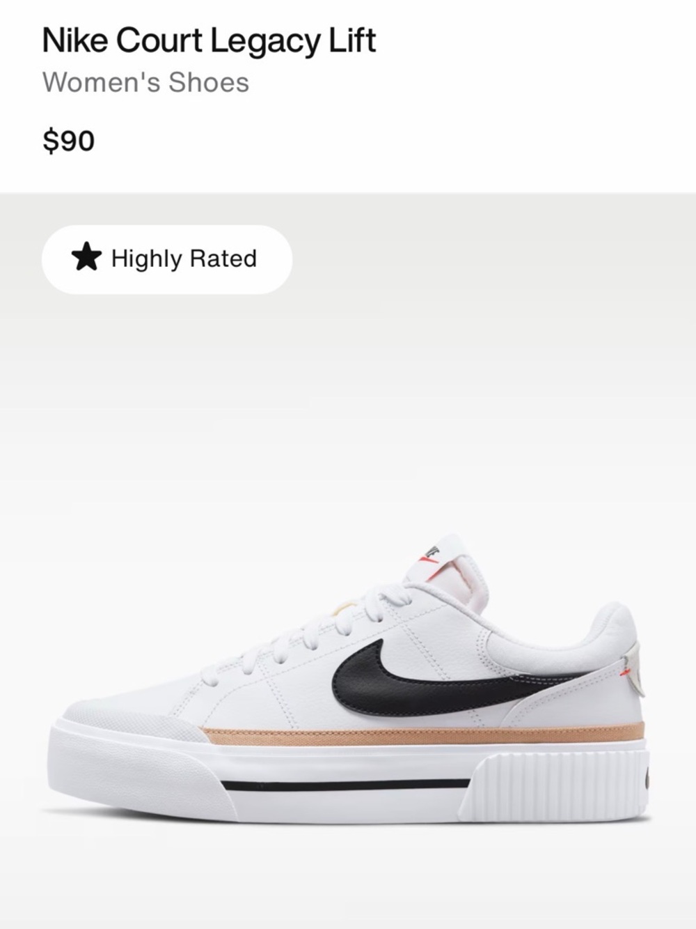 Women’s Nike Court Legacy Lift White Sneakers